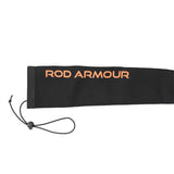 Rod Armour Pro sleeve butt end with orange Rod Armour wordmark and toggle cord