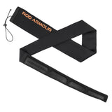 Rod Armour Pro fishing rod sleeve flat-laid showing tapered tip and padded reel pocket
