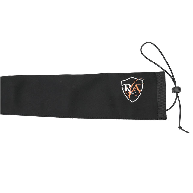 Rod Armour Pro sleeve tip section in black with orange logo and drawstring