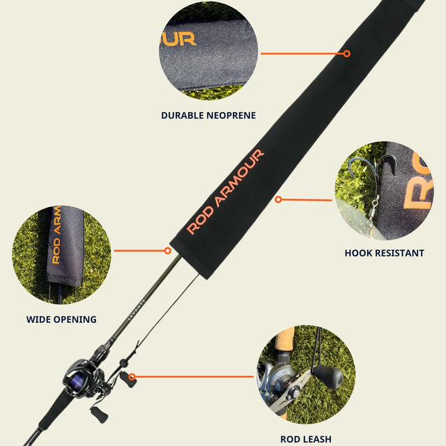 fishing rod sections with foam padding and tip protectors