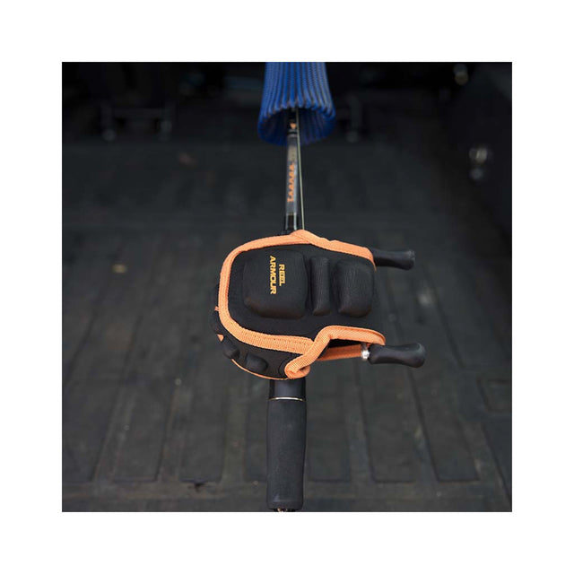 Rod Armour Baitcaster Reel Cover protecting reels during transport in car
