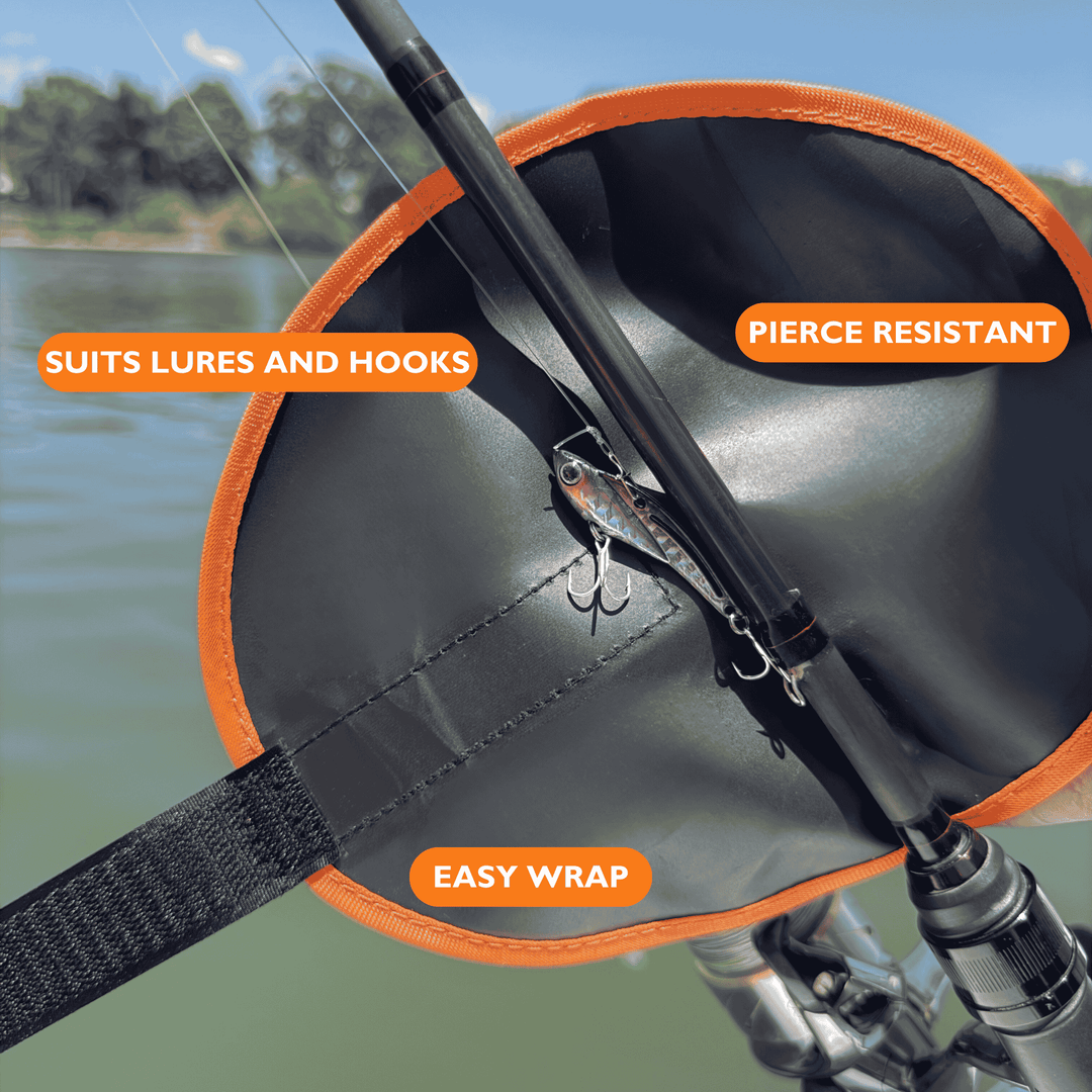 covers for fishing hooks Kylebooker Lure Wraps, 4 Packs Lure Cover, Saltwater Resistant Fishing Gear, Fishing Hook Orange / 4 Pack Medium (5.67x 3.38) Hook bonnets are also a good way of preventing hooks from tangling in your tackle box. Hook Guard Fishing Hook Caps