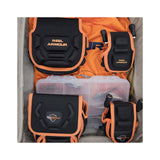 Spinning and baitcaster Rod Armour covers packed inside a fishing suitcase